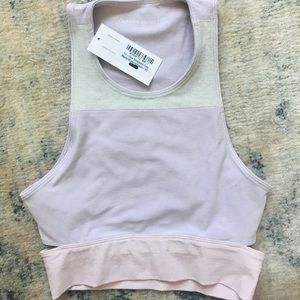 NWT Outdoor Voices Tri-Tone Slashback Crop Sz XS